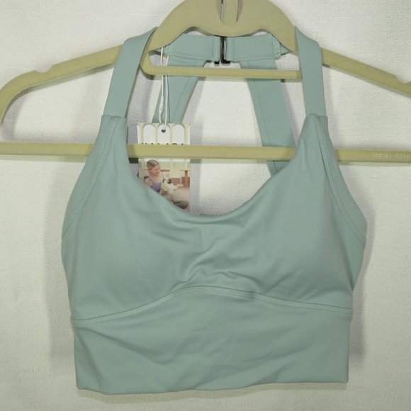 Halara Pale Green Cloudful Backless Cut Out Twisted Cropped Yoga Tank Size XS - Picture 5 of 8